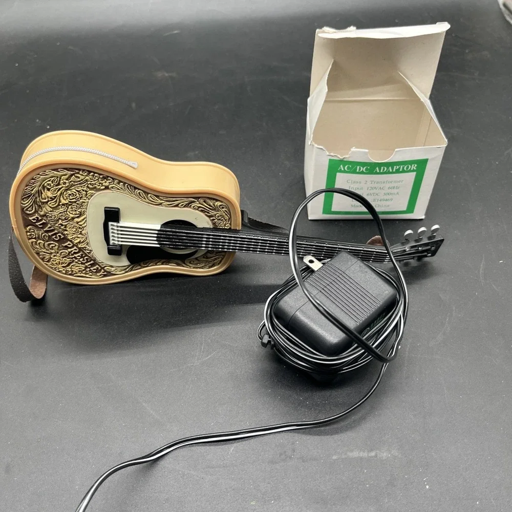 Animated Elvis Presley Limited Edition Blue Christmas Ac Adapter Guitar Only